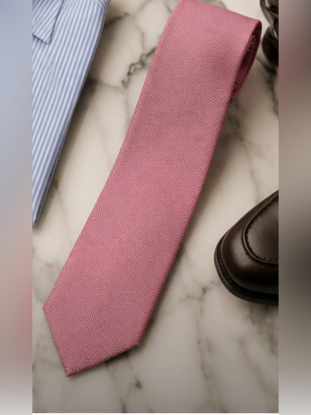 Brioni Pink Textured Silk Tie Handmade in Italy Luxury Designer Necktie - Picture 4 of 11